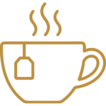 Tea cup symbol representing the cosy atmosphere at Krans