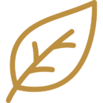 Leaf symbol representing garden inspiration at Krans